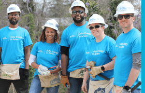 Volunteers from Duke Energy building a Habitat for Humanity home in Raleigh
